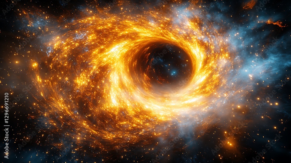 Fiery cosmic vortex, swirling nebula, space. Possible use Astronomy, science, educational materials Fiery cosmic vortex, swirling nebula, space. Possible use Astronomy, science, educational materials