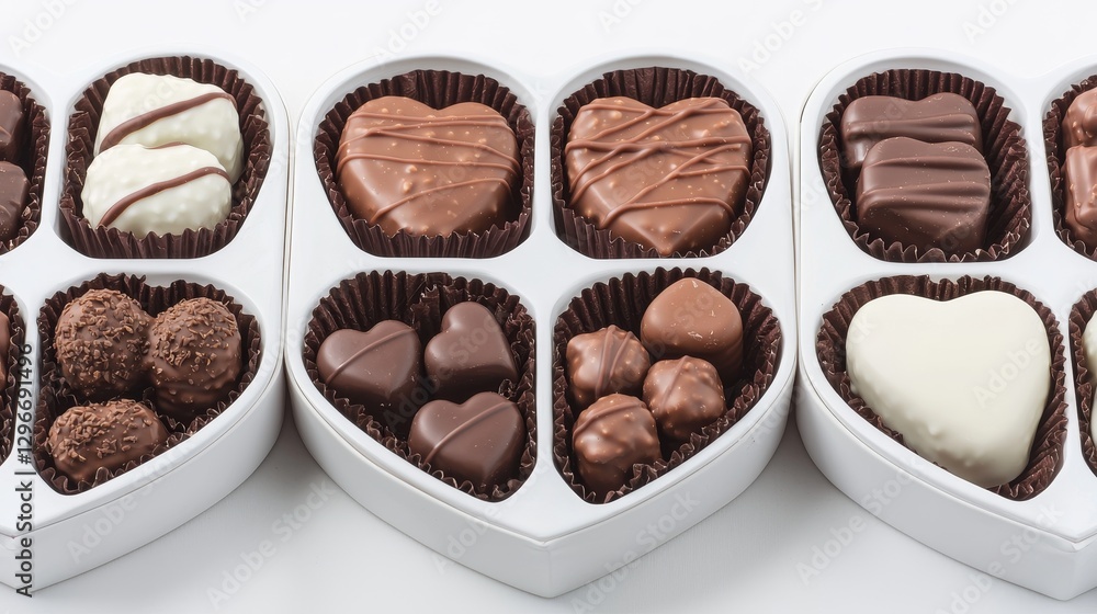 Delicious heart-shaped chocolate assortment for valentine's day sweet treats romantic gift festive atmosphere