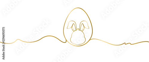 Easter egg one line drawing. Continuous one line drawing ester egg. Happy Easter, Vector illustration eps