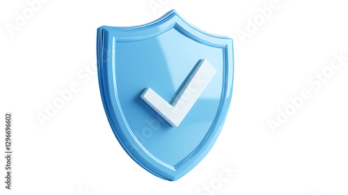 Free Download 3D Rendered Blue Shield Icon with Checkmark Symbol on transparent background Generative Ai - GFXLoad