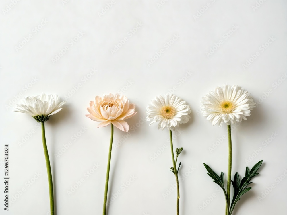 Obraz premium spring. flowers against a white background, copy space