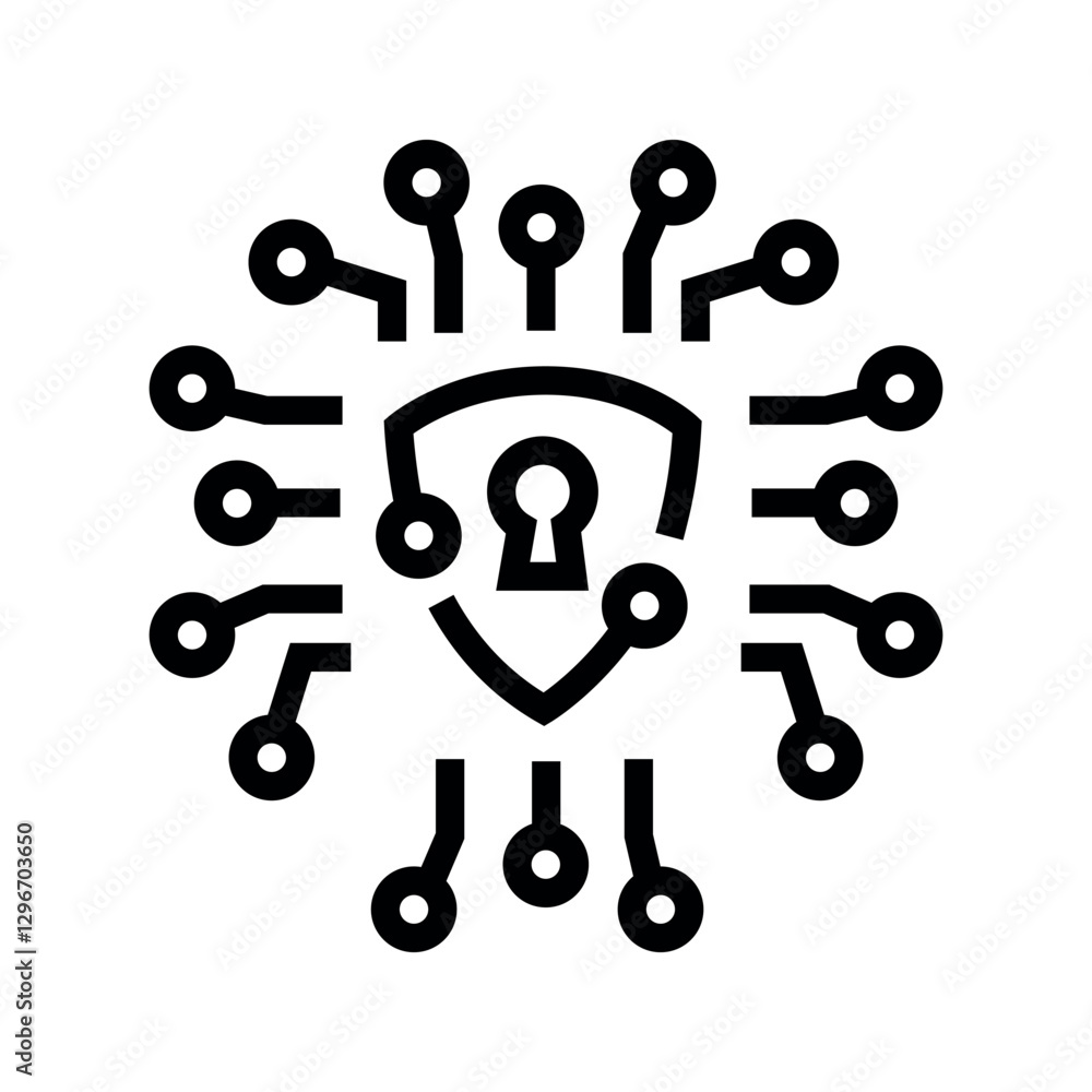 Process automation black line icon. Process automation black line icon.