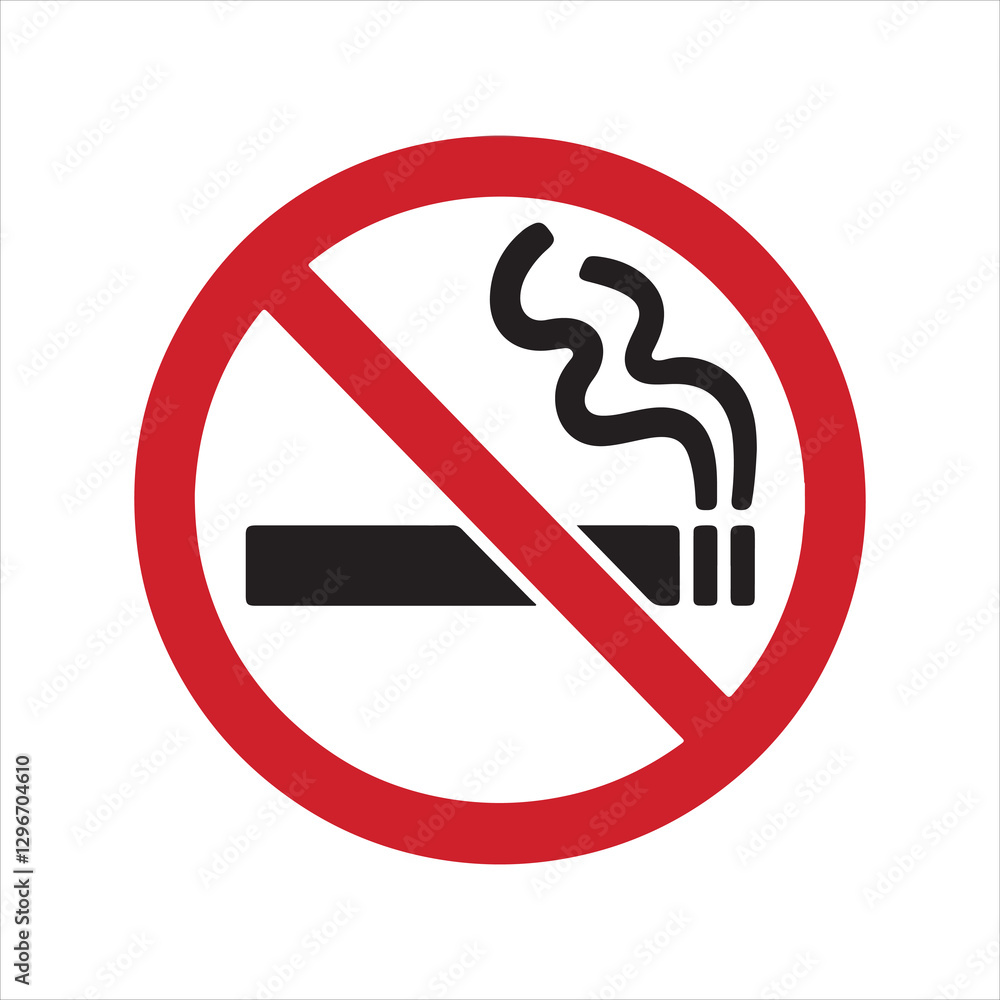 No Smoking Sign Vector Illustration,Red Prohibition Symbol for No Smoking No Smoking Sign Vector Illustration,Red Prohibition Symbol for No Smoking