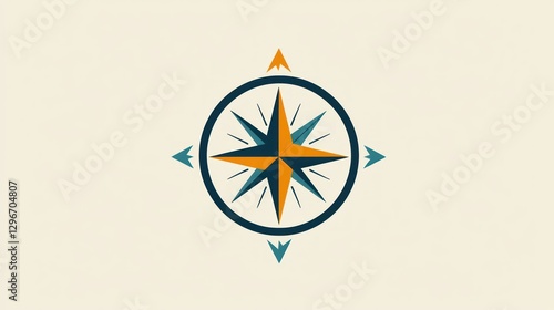 A clean and modern compass logo design with a circular frame and directional arrows.