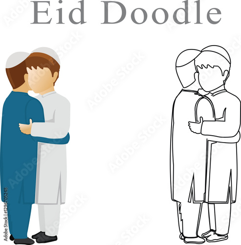 Vector Art of Eid Hug