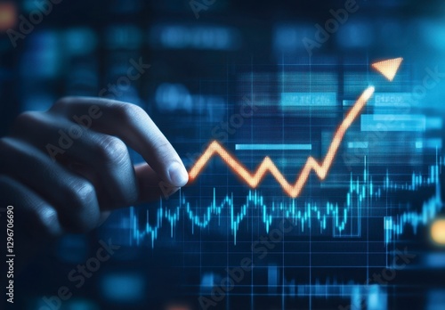 Wallpaper Mural Hand Interacting with Financial Chart Showing Growth Trend Analysis Torontodigital.ca