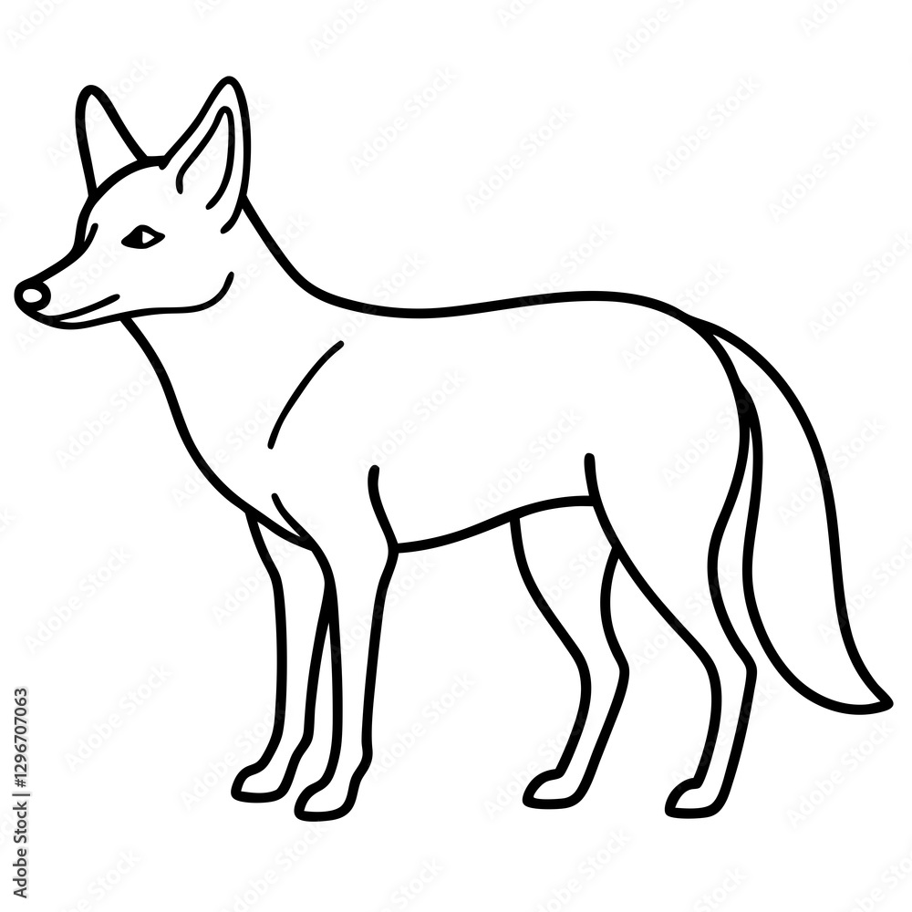 Minimalist Coyote One-Line Vector Art Minimalist Coyote One-Line Vector Art