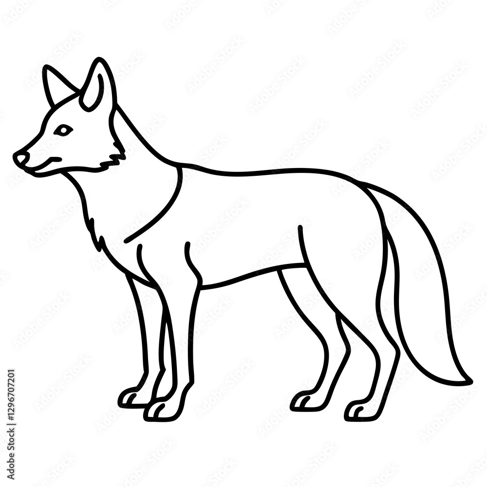 Minimalist Coyote One-Line Vector Art Minimalist Coyote One-Line Vector Art