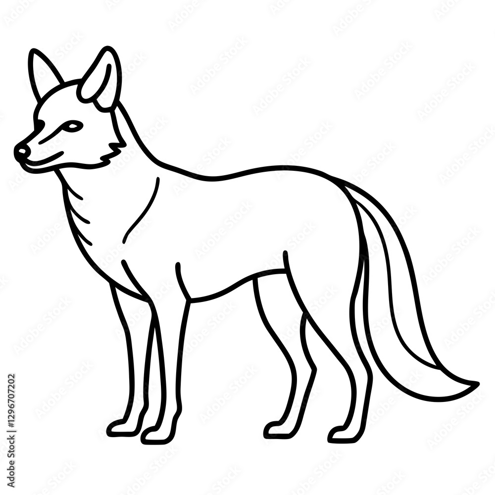 Minimalist Coyote One-Line Vector Art Minimalist Coyote One-Line Vector Art