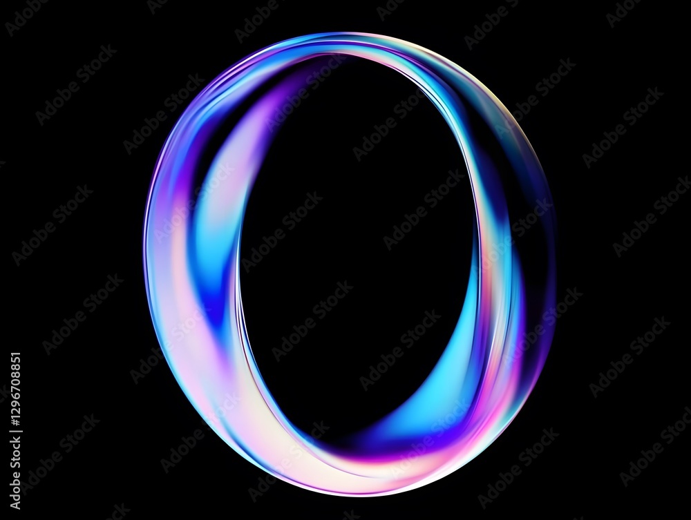 A colorful circular shape reflects light against a black background A colorful circular shape reflects light against a black background