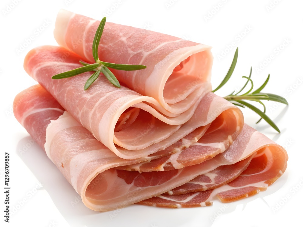 Close-Up of Thinly Sliced Prosciutto – Gourmet Charcuterie
