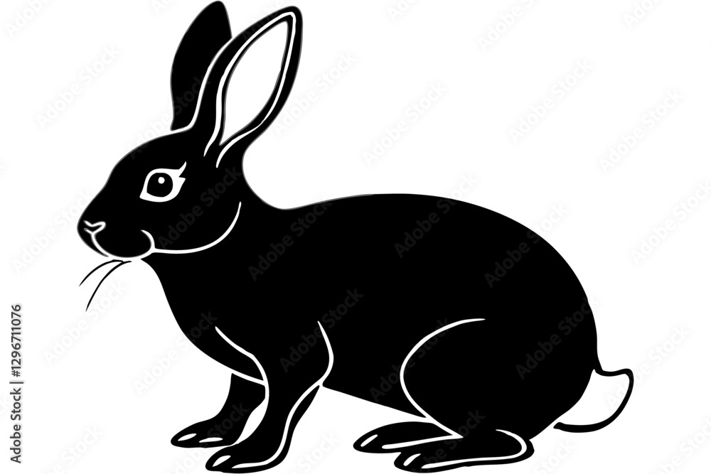Obraz premium Rabbit Silhouette vector illustration