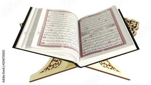 Photography Holy Quran with arabic calligraphy meaning of Al Quran