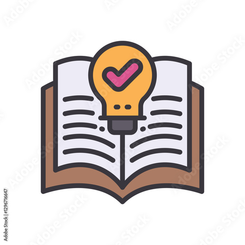 knowledge filled color icon. Vibrant vector icon for websites, mobile apps, presentations, and logo design. Fully scalable and easy to customize.