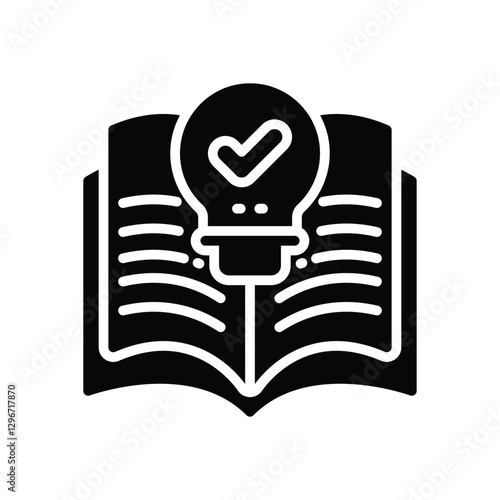 knowledge glyph icon. Strong and solid vector icon for websites, mobile interfaces, presentations, and visual branding. High quality and easy to edit.