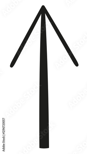Scandinavian runes Tiwaz symbol in black.