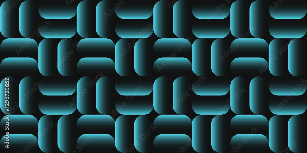 Obraz premium Retro Futurism Seamless Pattern Vivid Color, Abstract Vector Background. Endless Geometric Structure Abstraction for Wallpaper, Rounded Shapes Loopable Halftone Art Illustration