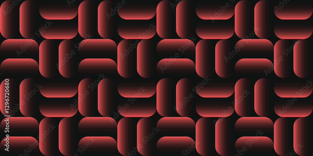 Fototapeta premium Retro Futurism Seamless Pattern Vivid Color, Abstract Vector Background. Endless Geometric Structure Abstraction for Wallpaper, Rounded Shapes Loopable Halftone Art Illustration
