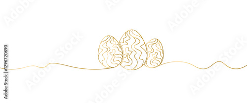 Easter egg one line drawing. Continuous one line drawing ester egg. Happy Easter, Vector illustration eps