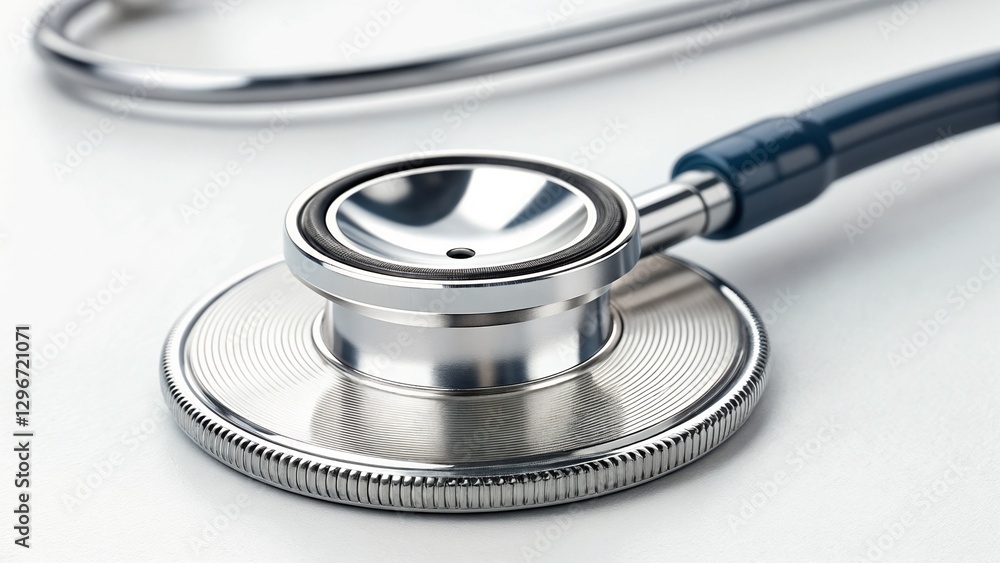 Close-up of a stethoscope on a white surface Close-up of a stethoscope on a white surface