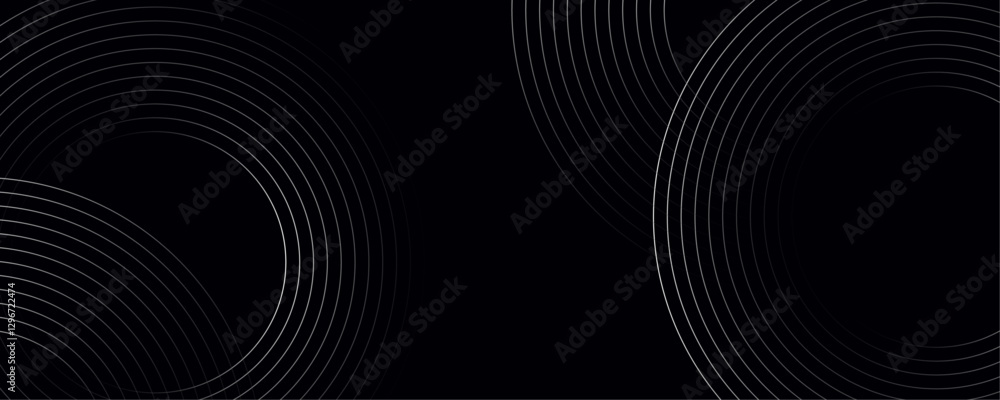 Abstract white color modern geometric dynamic lines pattern on black background banner design. Abstract white color modern geometric dynamic lines pattern on black background banner design.