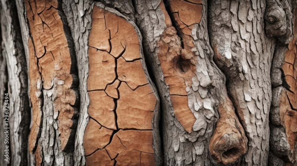 Detailed Close Up of Cracked and Weathered Tree Bark Texture Rustic Brown and Gray Tones Detailed Close Up of Cracked and Weathered Tree Bark Texture Rustic Brown and Gray Tones