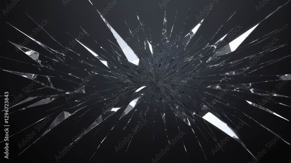 Fototapeta premium Shattered Glass Explosion Cracked Pane Broken Window High Resolution Texture