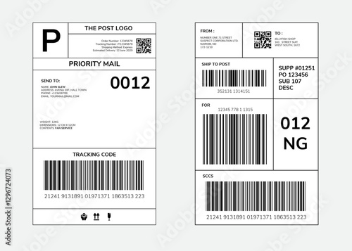 Shipping Sticker Mail Label Template 