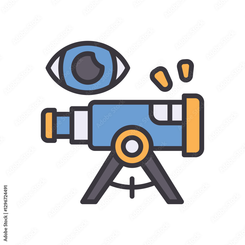 Fototapeta premium observation filled color icon. Vibrant vector icon for websites, mobile apps, presentations, and logo design. Fully scalable and easy to customize.