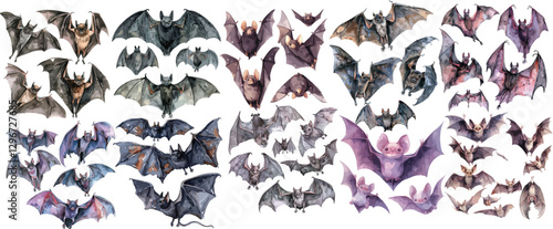 bat watercolor clipart