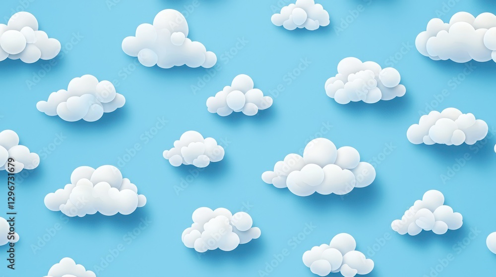 A delicate baby blue gradient with white clouds for a whimsical effect. A delicate baby blue gradient with white clouds for a whimsical effect.