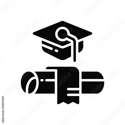 high education  glyph icon. Strong and solid vector icon for websites, mobile interfaces, presentations, and visual branding. High quality and easy to edit.