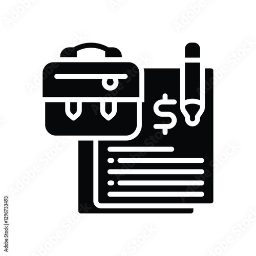 working contract  glyph icon. Strong and solid vector icon for websites, mobile interfaces, presentations, and visual branding. High quality and easy to edit.