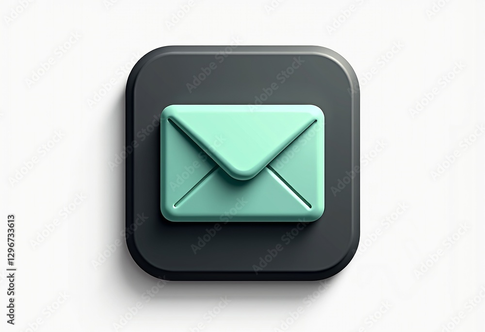 Mint Envelope App Icon: Black Square with Rounded Edges, Plasticine-Style Pressed Envelope, Die-Cut Effect, Isolated Vector Art on White, No Shadows, No Gradients.
Mint Envelope App Icon: Black Square with Rounded Edges, Plasticine-Style Pressed Envelope, Die-Cut Effect, Isolated Vector Art on White, No Shadows, No Gradients.