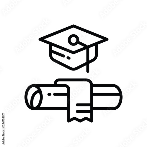 high education line icon. Clean and minimalist vector icon for websites, mobile apps, presentations, and logos. Fully scalable and customizable for any project.