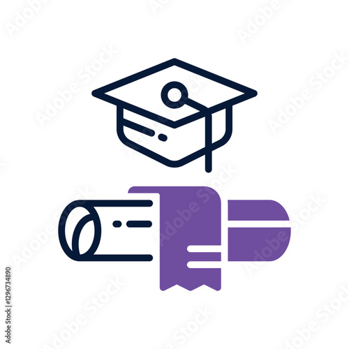 high education dual tone icon. Sleek and modern vector icon for websites, mobile apps, marketing materials, and corporate design. Fully scalable and ready to use.