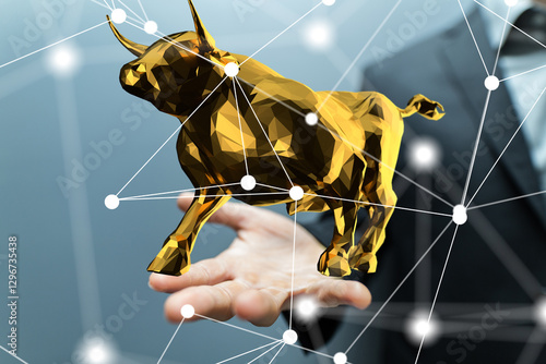 stock market 3d modern in hand
