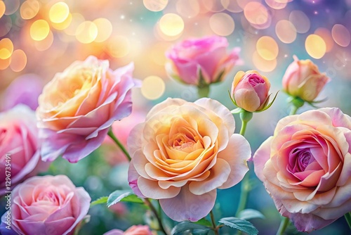 Pastel Rose Bokeh Background: Soft Blurred Floral Texture for Design