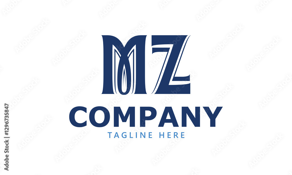 Fototapeta premium MZ M mz initial logo | initial based abstract modern minimal creative logo, vector template image. luxury logotype logo, real estate homie logo. typography logo. initials logo