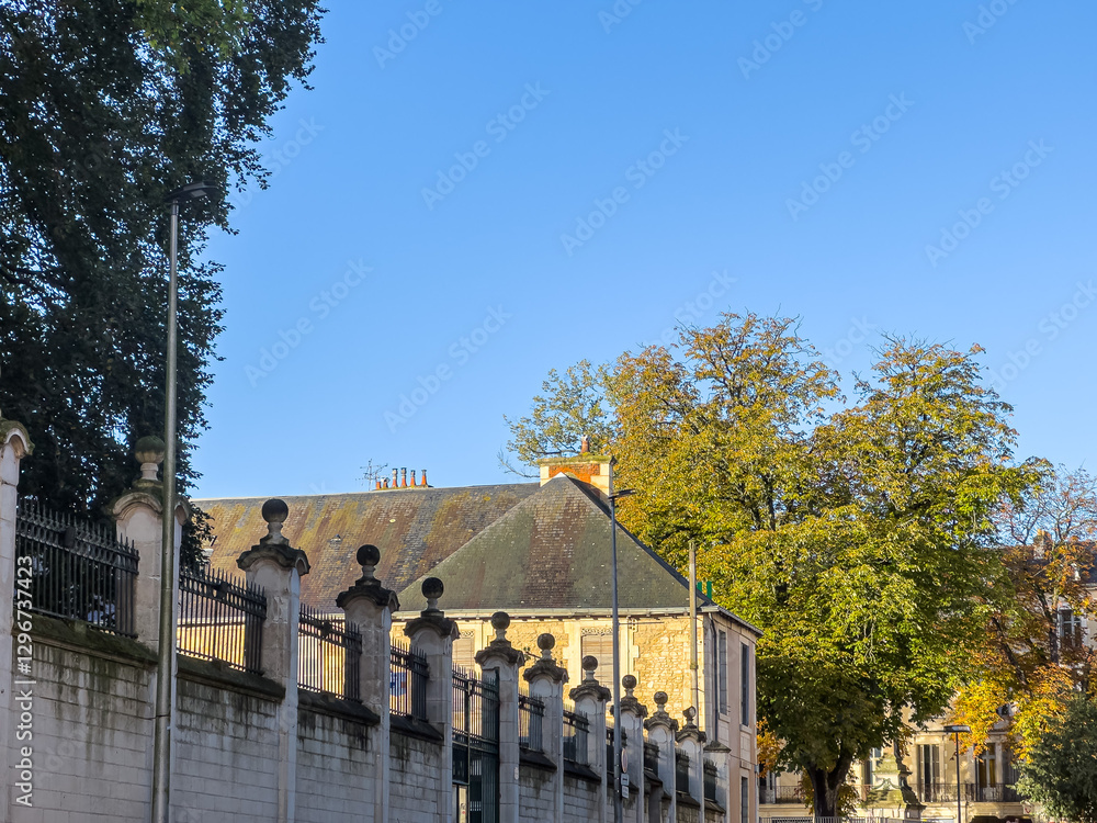 Street view of old village Poitiers in France