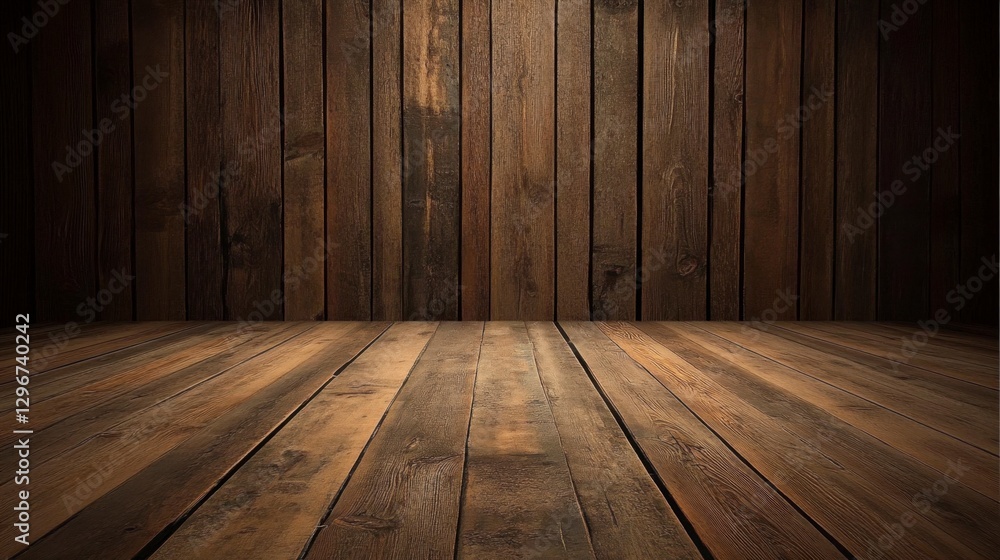 Naklejka premium Rustic Wooden Background with Natural Texture and Warm Lighting