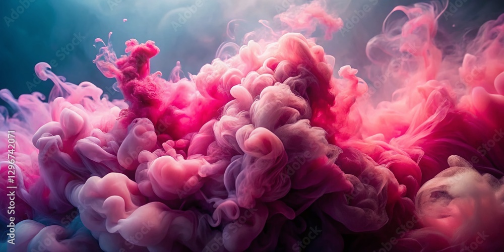 Fototapeta premium Pink Smoke Cloud Macro Photography - Abstract Pastel Background