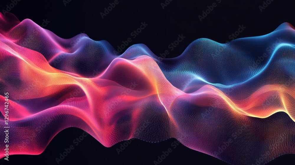 Obraz premium Abstract wave of glowing particles