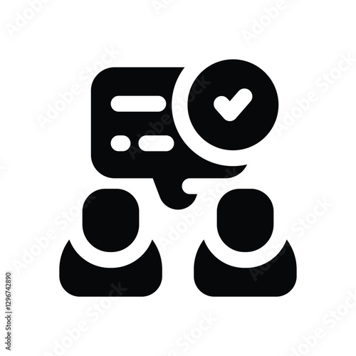 negotiation glyph icon. Strong and solid vector icon for websites, mobile interfaces, presentations, and visual branding. High quality and easy to edit.