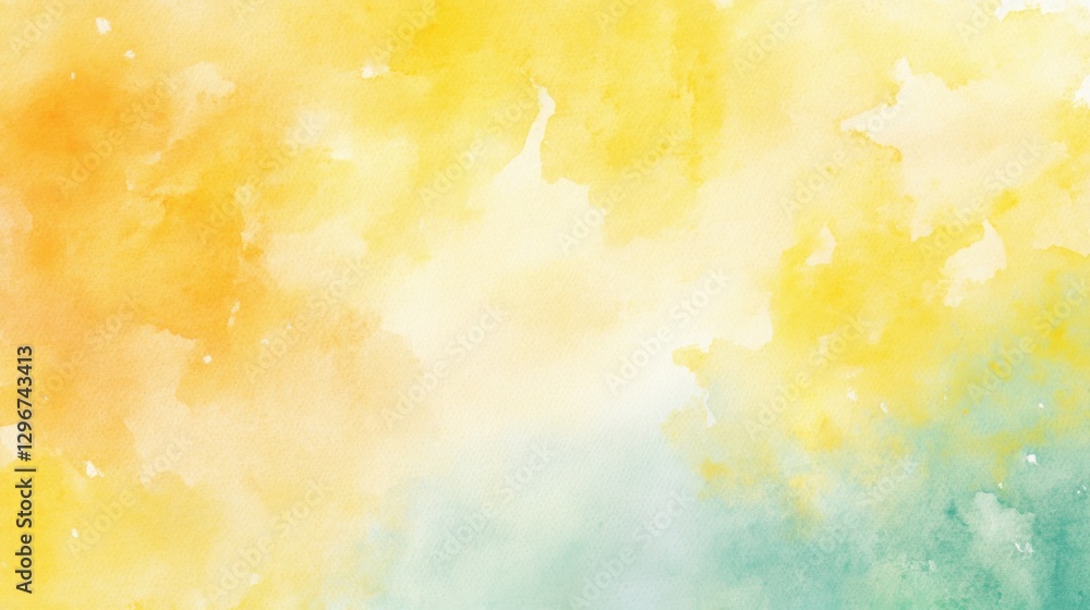 Abstract watercolor background in light yellow,