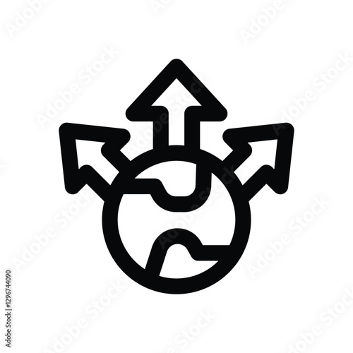 business expansion line icon. Clean and minimalist vector icon for websites, mobile apps, presentations, and logos. Fully scalable and customizable for any project.