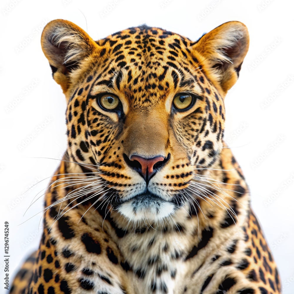 Obraz premium leopard photo, white background