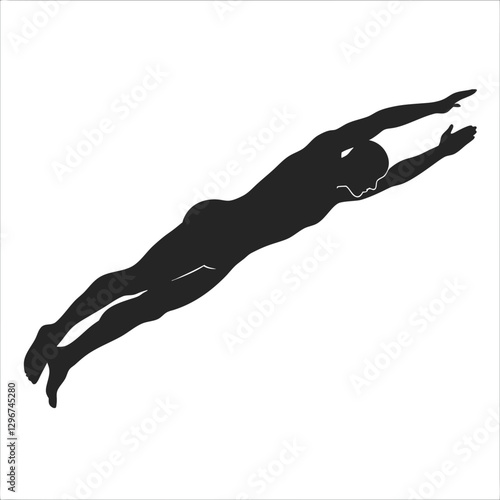 Diving Man Silhouette vector illustration
