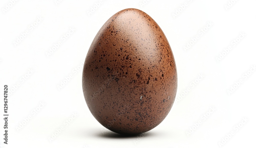 Brown Speckled Egg on White Background for Creative Projects Brown Speckled Egg on White Background for Creative Projects