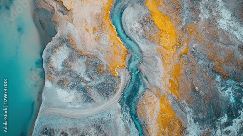 Aerial View of Serene Turquoise Waters Meeting Golden Coastline